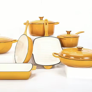 Juego de 11 Piezas de Utensilios de Cocina de Hierro Fundido Esmaltado, Olla para Sopa Antiadherente, Cacerola, Sartén, Cazo para Cocinar en Casa - Product Image 1