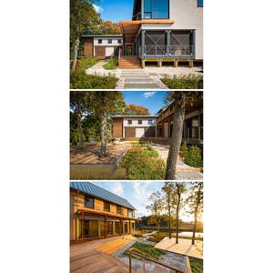 Villa moderna con estructura de acero ligero, terraza de madera y diseño de jardín para uso residencial - Product Image 1