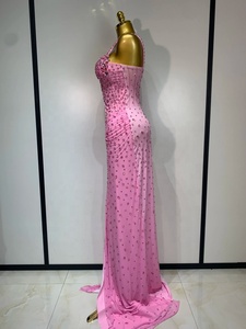 Robe longue maxi scintillante rose cristal <span class=keywords><strong>pour</strong></span> femme, élégante, <span class=keywords><strong>pour</strong></span> soirée, célébrité, fête, anniversaire, club, <span class=keywords><strong>mariage</strong></span>, invitée - Product Image 2
