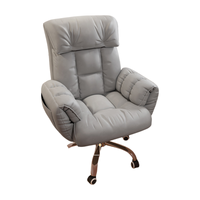 Chaise de bureau ergonomique pivotante à 360 degrés de haute qualité en cuir PU avec dossier haut et repose-pieds