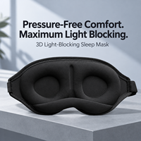 Masque de sommeil 3D pour le camping et les voyages, en tissu tricoté polyester, lavable et portable