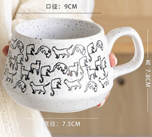 Creativo gato pintado a mano <span class=keywords><strong>Graffiti</strong></span> nicho lindo diseño de cerámica sésamo esmalte <span class=keywords><strong>café</strong></span> leche taza o taza de agua - Product Image 4
