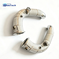 Downpipe de performance à haut débit pour BMW M5 F10 S63 4.4L V8 bi-turbo en acier inoxydable T304 avec bouclier thermique, montage direct