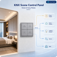 Panneau de commande KNX 4 voies 4 interrupteurs Ruegen, prend en charge la gravure et les services personnalisés, design attrayant, adapté à divers scénarios