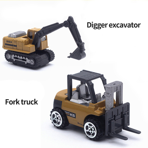 Conjunto De Regalo Para Niño De Juguetes De Metal Fundido A Presión, Camión De Ingeniería De Aleación A Escala 1:64, Excavadora, Montacargas, Hormigonera, Modelo De Decoración, Venta Al Por Mayor - Product Image 5