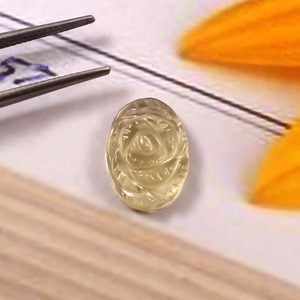 Quartz citron de haute qualité sculpté à la main pierre précieuse jaune naturelle en coupe ovale pour l'utilisation de bijoux pierres précieuses en vrac - Product Image 3