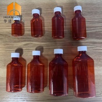 Bouteille ovale en plastique PET vide de 8 oz pour médicaments liquides, sirop, médicaments contre la toux avec couvercle CRC en stock