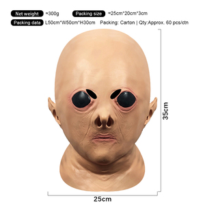 Máscara de Personaje de Monstruo Alienígena, Máscara de Terror Realista de Látex, Disfraz de Ciencia Ficción para Cosplay, Accesorio de Disfraz de Halloween - Product Image 6