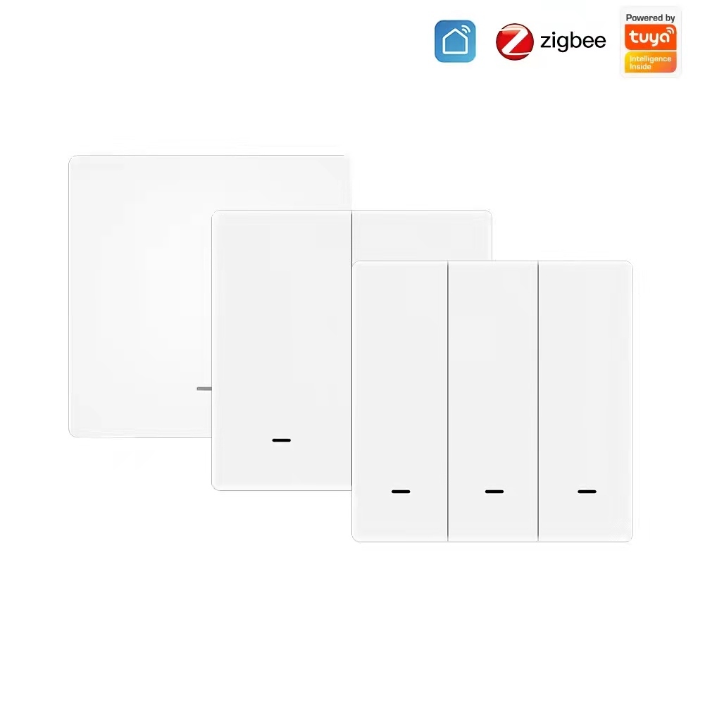 Умный выключатель света Tuya ZigBee, переключатель с нулевой или нейтральной кнопкой, работает с Alexa Google Home на 1/2022 клавишах, 2/3