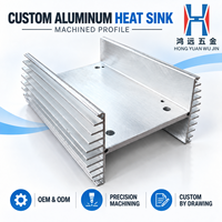 Dissipateur thermique personnalisé en aluminium anodisé usiné CNC et perçé, suspendable pour l'électronique de puissance, fabricant OEM