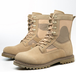 Bottes Martin montantes pour hommes, style britannique, en daim couleur sable, populaires, pour le travail, la neige et tactiques, avec fermeture éclair - Product Image 4