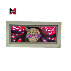 Demon Slayer 3D LED Night Light Control remoto Neon Paper Cut Shadow Art Atmosphere-Filling Anime Dormitorio Habitación Decoración japonesa - Product Image 1