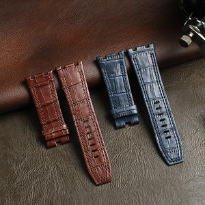 Correa de Reloj de Cuero Vacuno Genuino de Primera Capa para AP <span class=keywords><strong>Audemars</strong></span> 15400 15703 26320 Royal Oak Offshore Series para Hombre, 27 mm, Negra y Marrón - Product Image 6