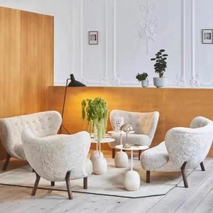 Sofá Convertible Estilo Crema, Moderno, de Terciopelo, para Sala de Estar y Dormitorio de Apartamento - Product Image 2