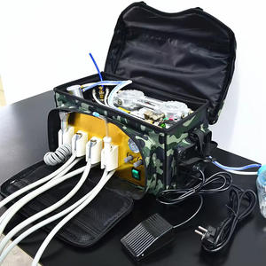 Dentist Equipment Dental <b>Unit</b> Backpack with Oilless Air Compressor Suction System 3 Way Syringe <b>Portable</b> Travel Bag Type - Product Image 2