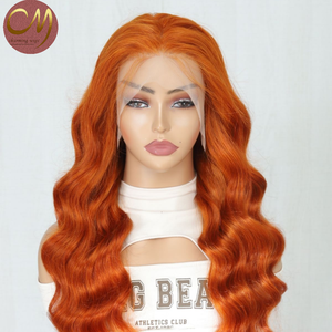 Parrucca Frontale 13x4 HD con Pizzo Invisibile 360, Colore Zenzero Arancione, Ondulata, in Capelli Umani Vietnamiti - Product Image 1