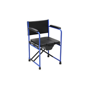 Elderly <b>Commode</b> <b>Chair</b> Carbon Steel Foldable With Built In Potty For Senior And Pregnant Women Blue 58x23x78.5cm - Product Image 3