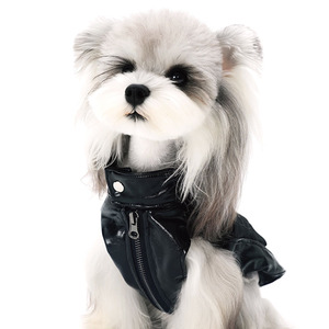 เสื้อแจ็คเก็ตหนัง PU สไตล์มอเตอร์ไซค์สำหรับสัตว์เลี้ยง ทุกขนาด ทุกฤดู กันน้ำ สะท้อนแสง ทนทาน ทันสมัย น่ารัก - Product Image 5