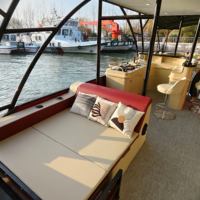 Nouveau Yacht de Luxe pour Fêtes, Bateau Ponton en Aluminium à Double Pont de 30-36 pieds, pour Croisière, Pêche, avec Salle de Bain Privée et Moteur Hors-Bord