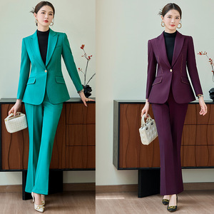 Women's Suit <b>Set</b> Polyester Worsted Full Sleeve Anti-Wrinkle <b>Office</b> Lady Style - Product Image 1