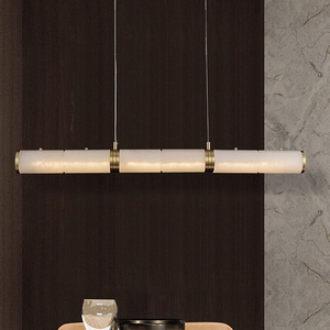 Lámpara Colgante Moderna de Lujo Española de Alabastro, Mármol Blanco, con Altura Ajustable para Sala de Estar o <span class=keywords><strong>Dormitorio</strong></span>, Forma Alargada - Product Image 2