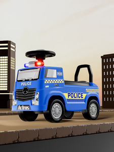 Voiture à pousser 2-en-1 pour enfants avec musique, sirène, lumières <span class=keywords><strong>et</strong></span> barrière de sécurité, trotteur pour bébé, <span class=keywords><strong>camion</strong></span> jouet en plastique - Product Image 2