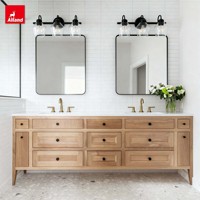 Meuble-lavabo de salle de bain moderne Alland Wholesale avec double vasque et miroir, disponible en 24, 36, 48, 60 pouces, idéal pour les petites salles de bain