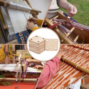 12pcs Wooden <b>Weaving</b> Cards for Hand <b>Loom</b> Craft Tools 4-Hole Tablet <b>Weaving</b> Blank Cards and Pieces for Creative Woodworking - Product Image 3
