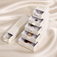 Boîte à bijoux coulissante de luxe en carton rigide avec logo personnalisé pour collier, boucles d'oreilles, bague, bracelet - Vente en gros