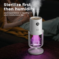 Humidificateur Évaporatif Portable Mini USB YINHI, Batterie 1200mAh, Pulvérisation Réglable 320mL, Barre d'Oxygène, Veilleuse, Idéal Bureau et Hôtel