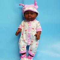 Mannequin de soins pour bébés africains de 41 cm - Poupée d'entraînement à l'allaitement réaliste