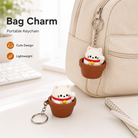 Porte-clés Mascotte de Bureau Mignonne en PVC Personnalisé avec Capuchon de Clavier Souple Imprimé Chat Porte-Bonheur – Fournisseur