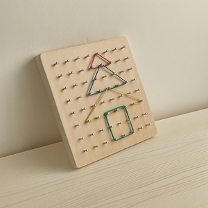 Tablero de Clavijas Creativo Montessori, Juguetes Educativos Gráficos para Niños, Pensamiento Lógico, Clavijas de Madera Educativas para Niños - Product Image 4