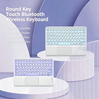 Étui fin en cuir pour tablette avec clavier à touches rondes pour iPad 11e génération A16 / 10e génération 10,9 pouces 360 °   Support de crayon rotatif avec fonction veille/réveil automatique