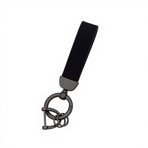 <b>Customized</b> Logo Laser Engrave Blanks PU Key Chains Personalized Wrist Strap Color Metal PU High Quality <b>Keychain</b> - Product Image 4