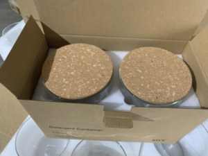 2L Glass <strong>Laundry</strong> Storage Container Borosilicate Glass <strong>Jar</strong> with Cork Lid - Product Image 5
