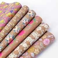 Rouleau de papier artisanal enduit de silicone imperméable pour bouquet de fleurs, matériau d'emballage cadeau, cadre en forme de cœur à bordure dorée DIY 56x56cm