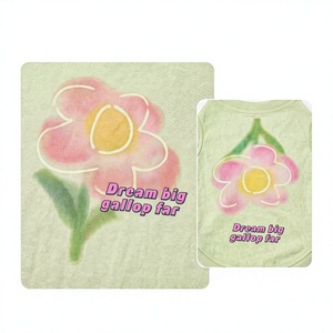 Cute Printed Cotton Vests For Owner And <b>Dog</b> Matching Set Green Spring Leisure Wear Comfortable Hand Wash Pet <b>Clothes</b> - Product Image 5