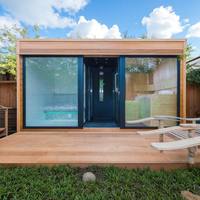 Cabine de sauna extérieure moderne en bois massif de qualité supérieure, salle de douche de sauna avec combinaison de bain spa avec panneau de commande informatique