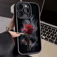 Nouvelles Coques de Téléphone Antichoc à Motifs de Roses pour iPhone 17 Air 16 15 Plus Pro Max 14 13 12 11 X – Housse de Protection Personnalisée