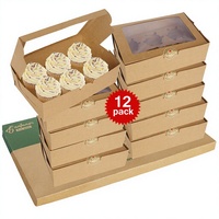 Boîte en papier kraft avec fenêtre transparente personnalisée, design pliable et emballage plat pour chocolat, savon, bonbons, emballage de boîte cadeau, vente en gros