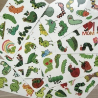 2026 Stiker Tato Sementara Motif Ulat 8 Lembar, Tahan Air, untuk Dekorasi Ulang Tahun dan Souvenir