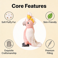 Peluche de perroquet rose, jouet en peluche doux, oiseau en peluche, poupée en peluche, décoration de la maison, cadeaux pour enfants, vente directe d'usine, vente en gros