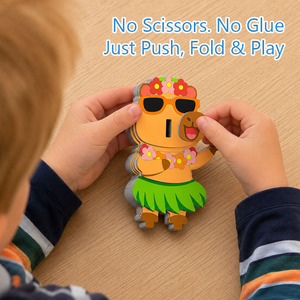 Rompecabezas <span class=keywords><strong>3D</strong></span> de Capibara de Papel <span class=keywords><strong>Personalizado</strong></span>, Juego de Ensamblaje DIY para Niños, Juguete de Animales de Dibujos Animados en <span class=keywords><strong>3D</strong></span> con Libro de Actividades, Fabricante - Product Image 6