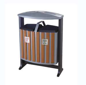 Plastic-wood recycling outdoor bins