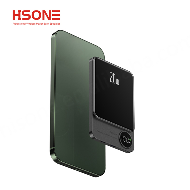 2025 New Arrival Magnetic Wireless Portable Power Bank 5000mAh/10000mAh Ultra Slim Li-Polymer Battery LED Display 20W Fast