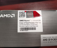 Processeur de bureau AMD Ryzen 5 5500X 3D 105W AM4 6 cœurs 3,0 GHz 12 threads pour l'informatique multi-thread et la technologie de virtualisation 64 bits