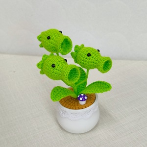 Decorazione per la casa: Fiore <span class=keywords><strong>in</strong></span> <span class=keywords><strong>vaso</strong></span> lavorato a maglia, <span class=keywords><strong>in</strong></span> filato <span class=keywords><strong>di</strong></span> lana, fatto a mano, piccolo, stile naturale, per San Valentino, Pea Zombie, Girasole - Product Image 5