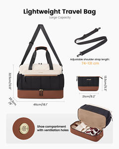 LOVEVOOK, <span class=keywords><strong>bolsa</strong></span> de lona de viaje de Weekender a la moda, <span class=keywords><strong>bolsa</strong></span> de clínica impermeable con cremallera ligera, <span class=keywords><strong>bolsa</strong></span> de Gimnasio Deportivo con compartimento para zapatos - Product Image 4