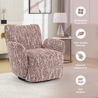 Fauteuil pivotant en tissu avec accoudoirs rembourrés au design moderne, rotation à 360° pour chambre d'enfant, salon et chambre à coucher, mobilier de maison